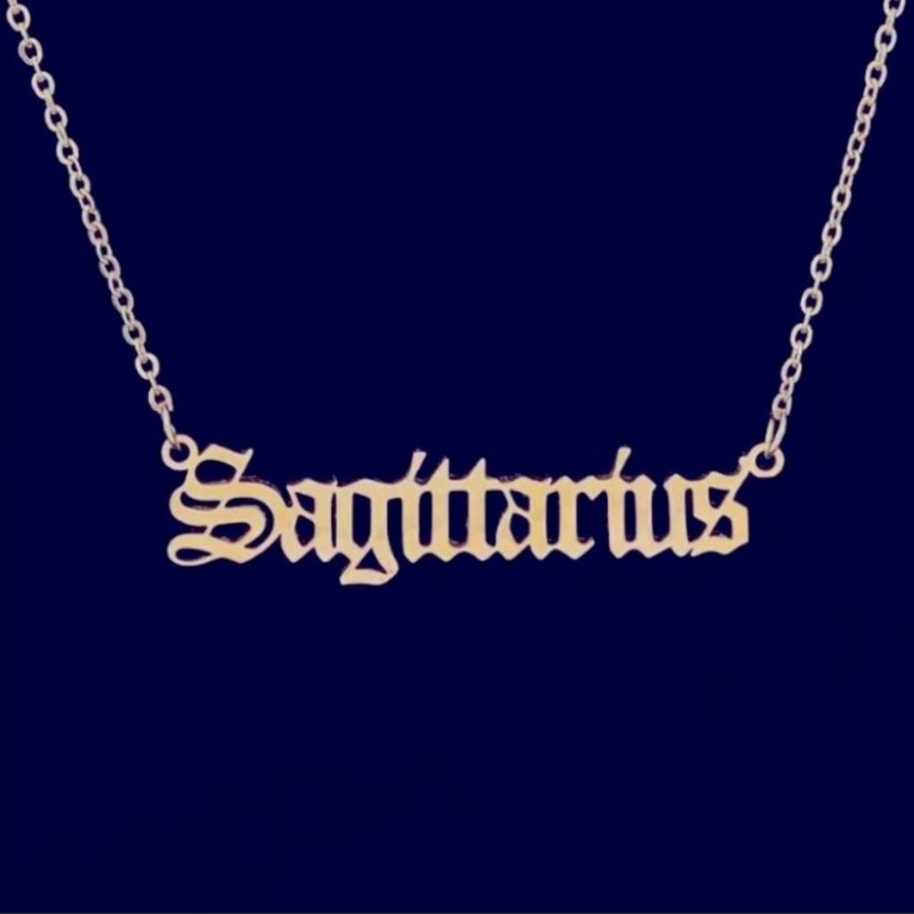 12 Astrological Letter Pendants Gold Necklace 925 - Picture 10 of 13